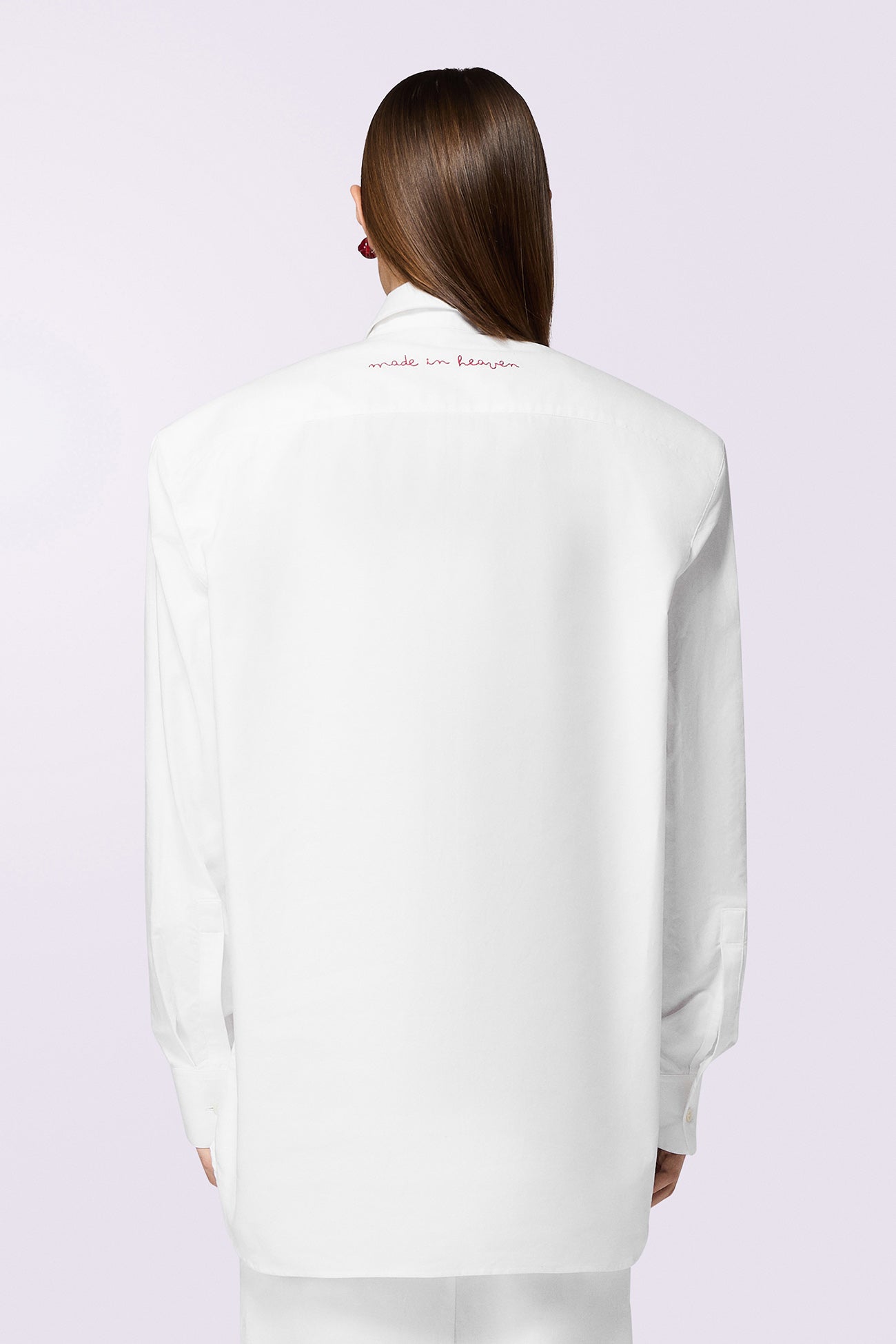 Embroidered Padded Shirt White