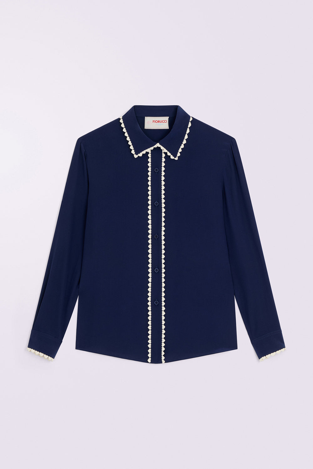 Heart Trim Shirt Navy
