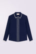 Heart Trim Shirt Navy