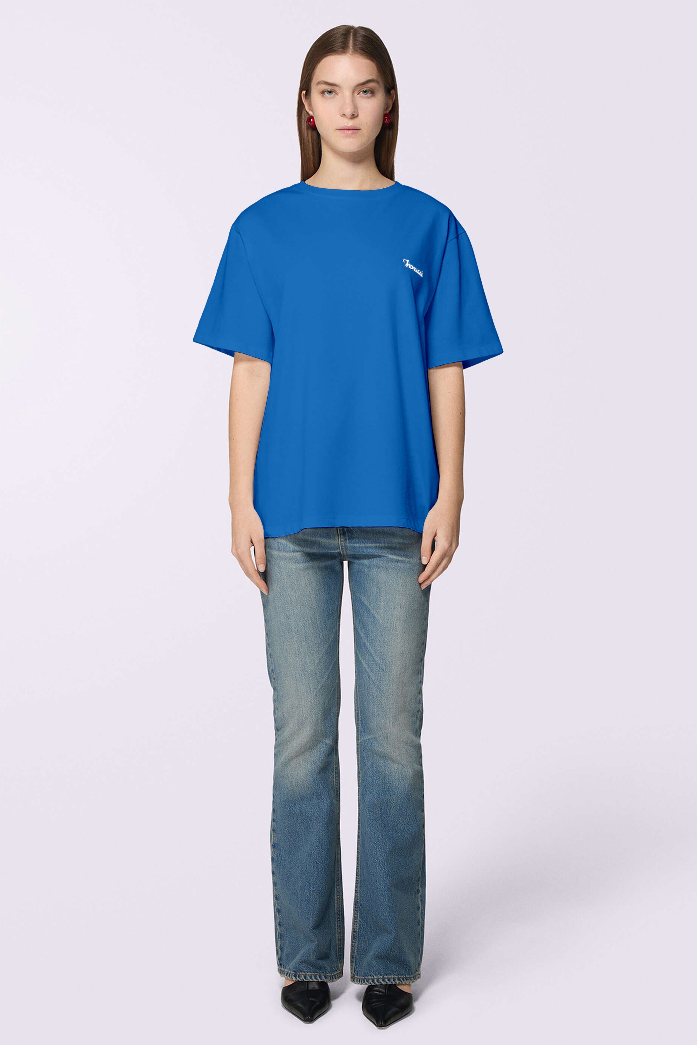 Cursive Logo T-Shirt Blue