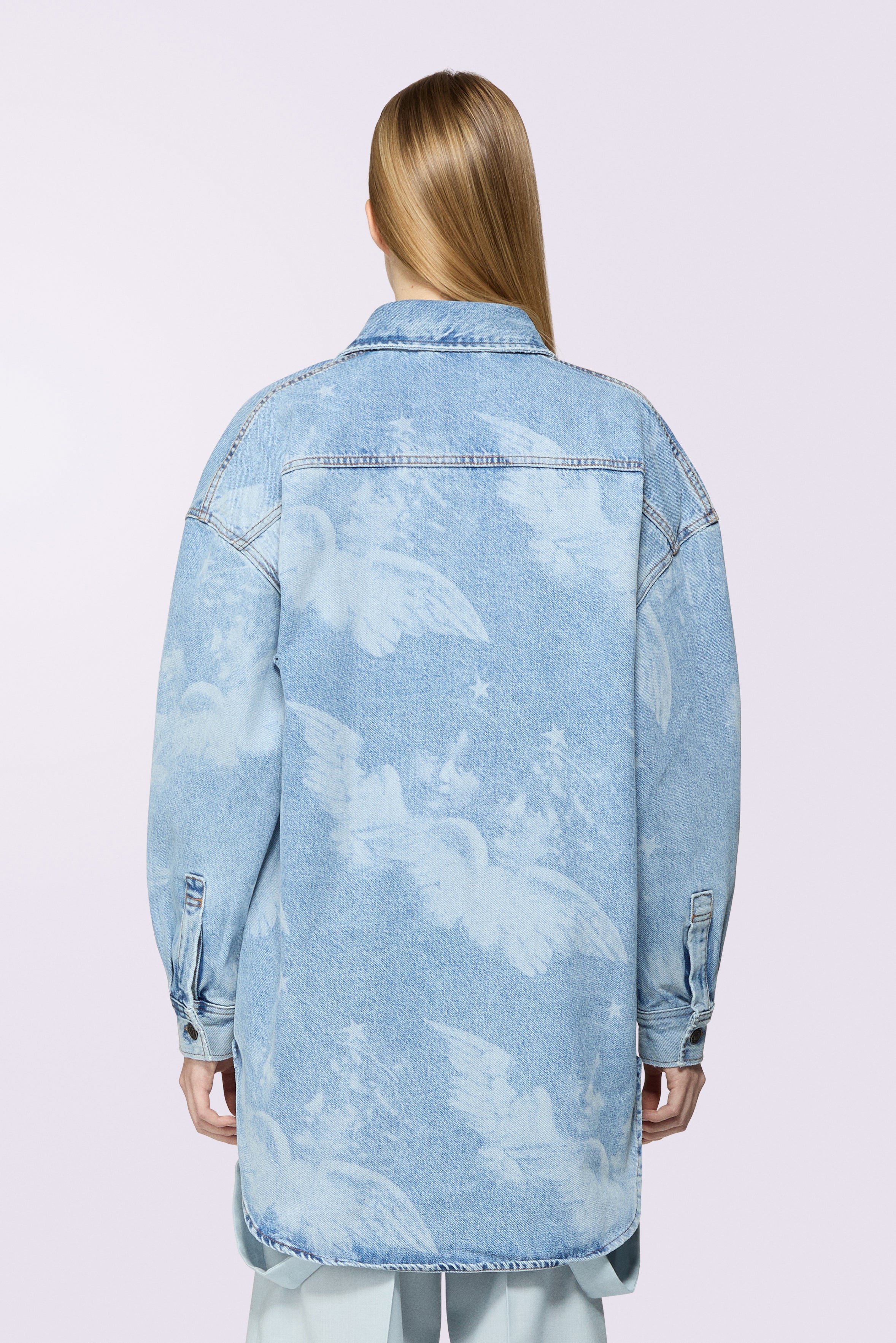 Angels Denim Shirt Dress Light Blue