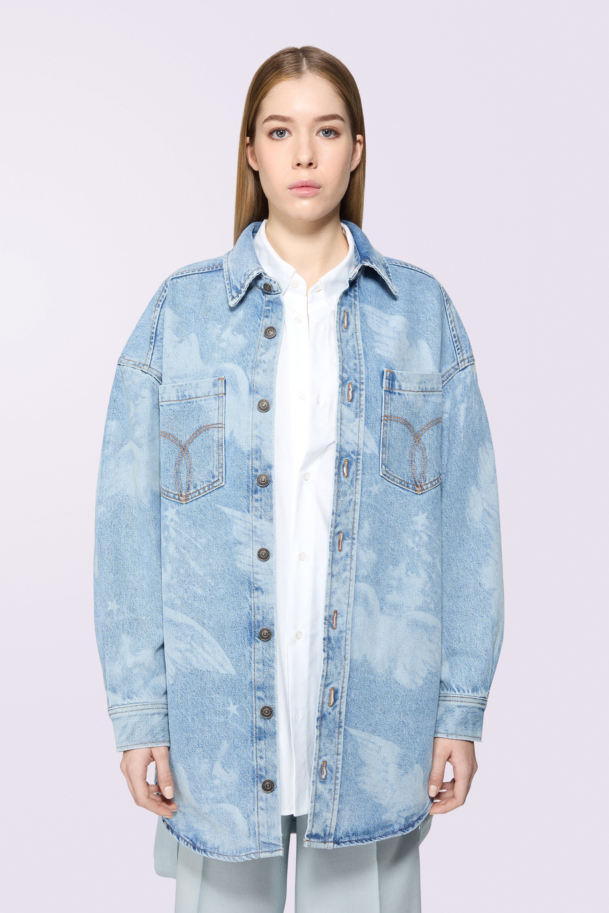 Angels Denim Shirt Dress Light Blue