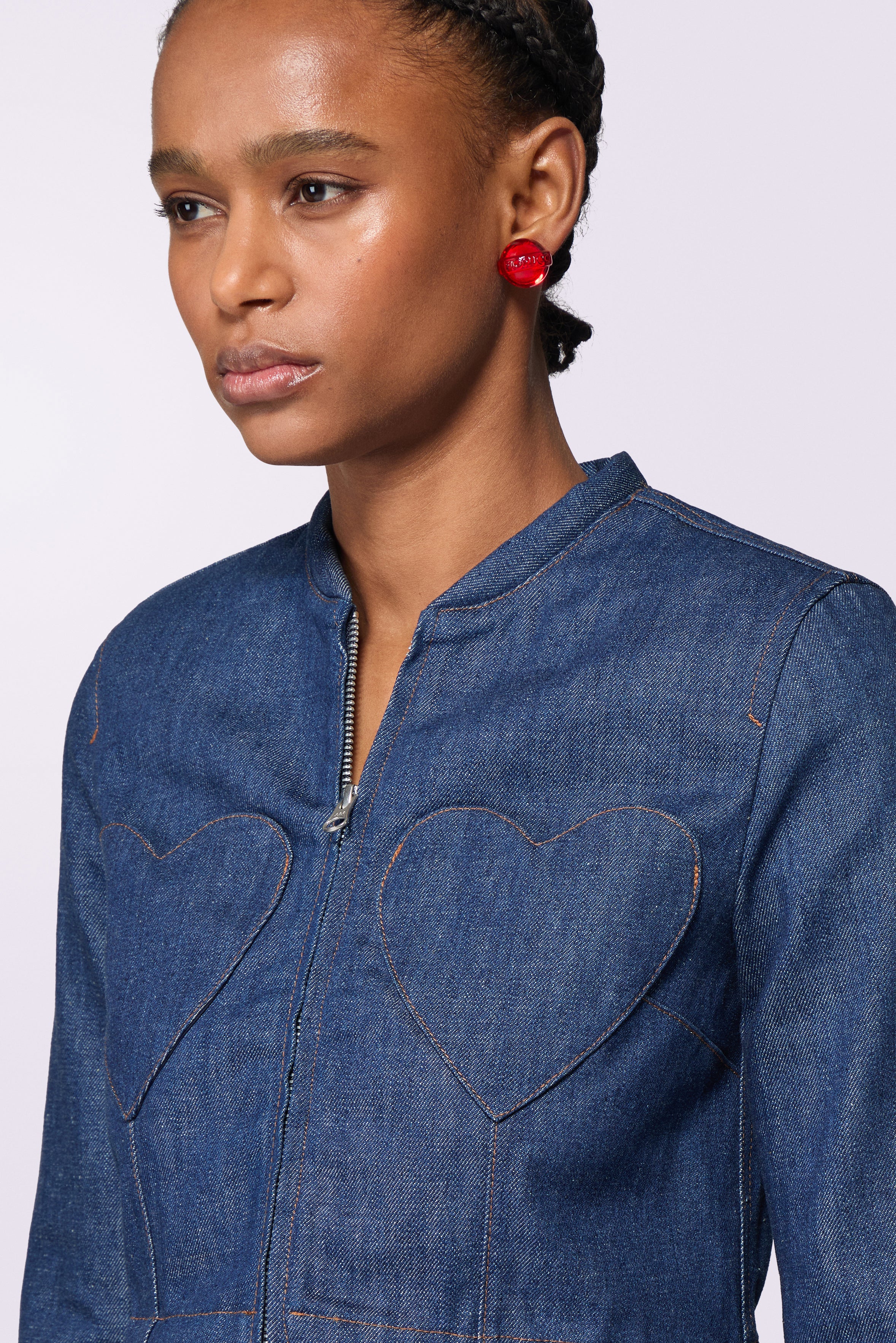 Heart Denim Jacket Rinse Wash