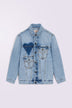 Heart Pocket Denim Jacket Light Blue