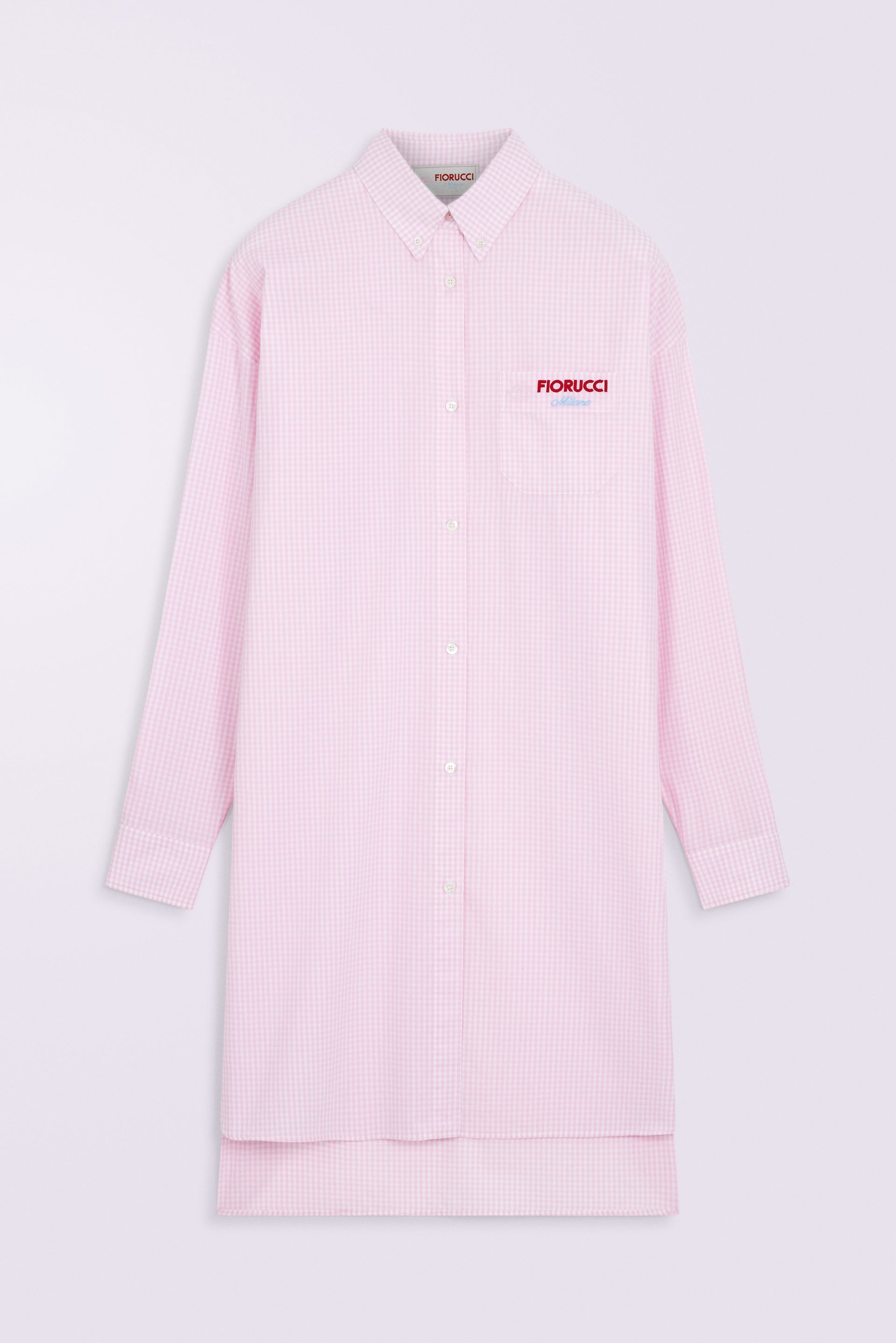 pink gingham shirt dress Gingham Midi Shirt Dress Pink