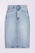 Heart Denim Midi Skirt Light Blue