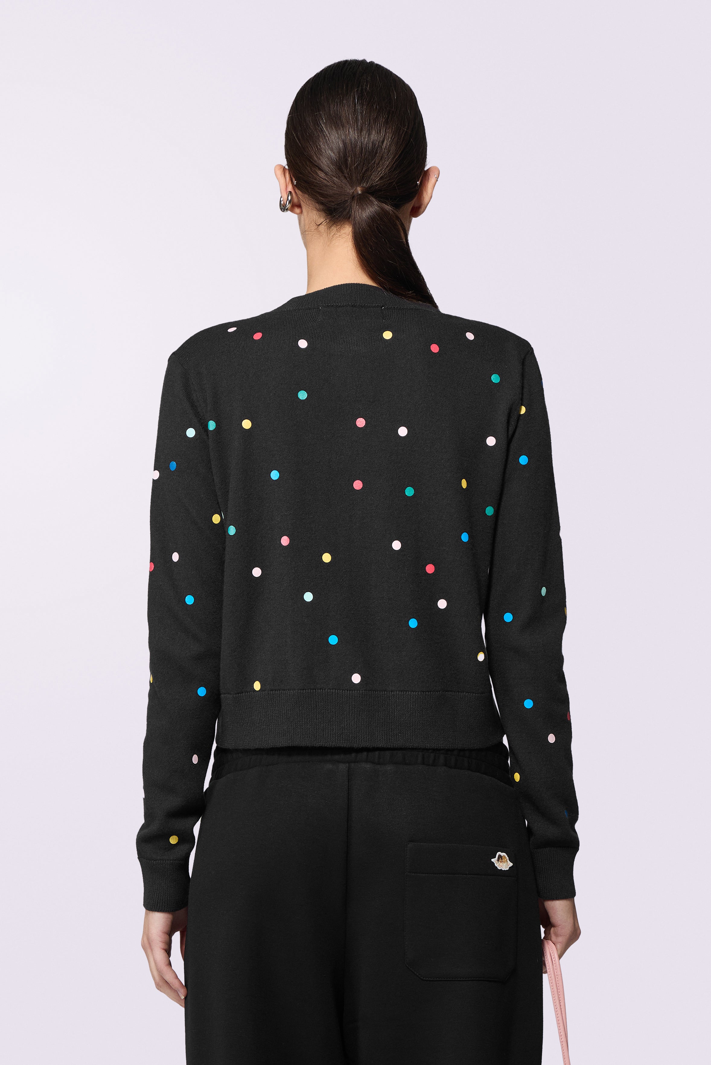 Confetti Knit Cardigan Black