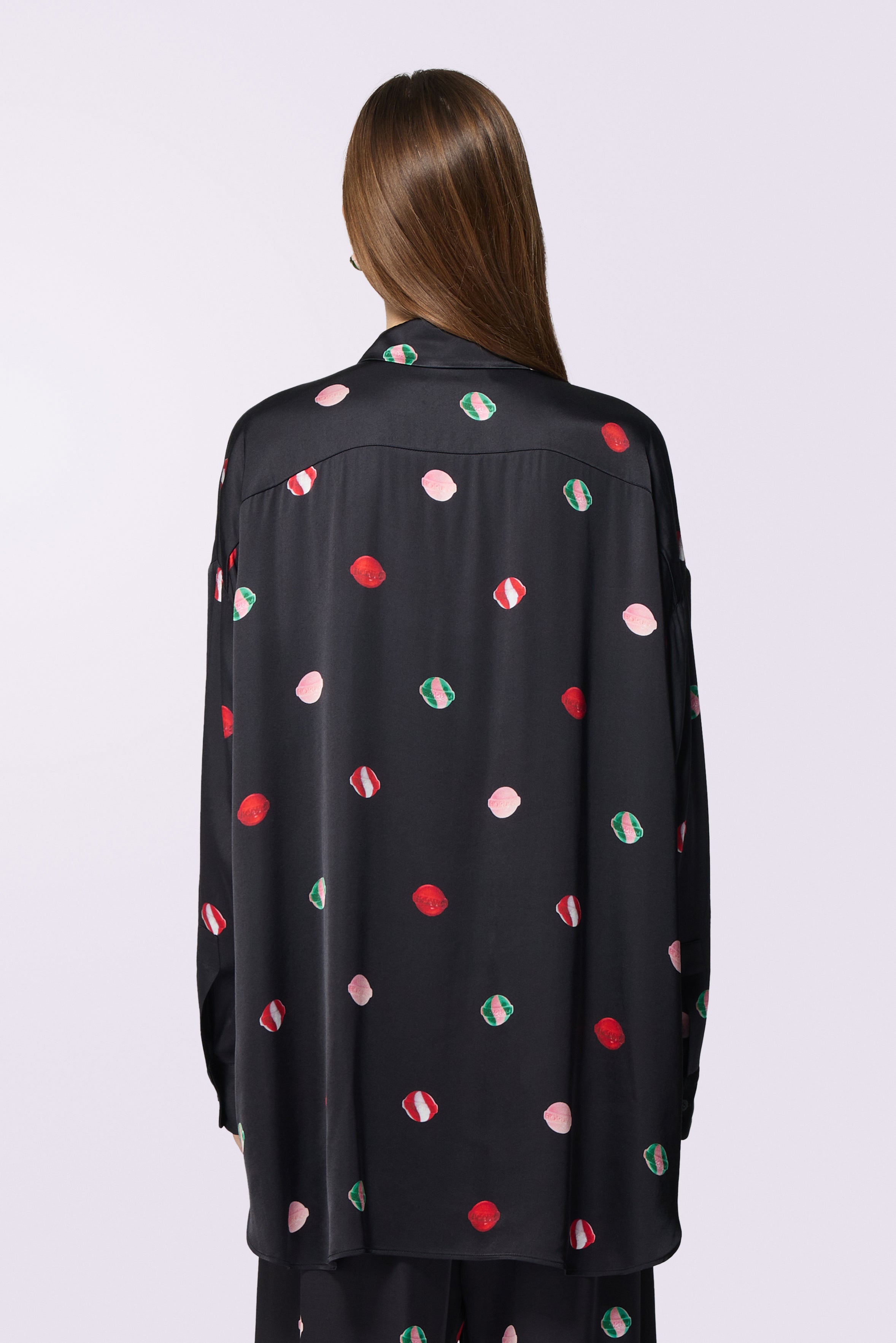 Lollipop Print Overshirt Black