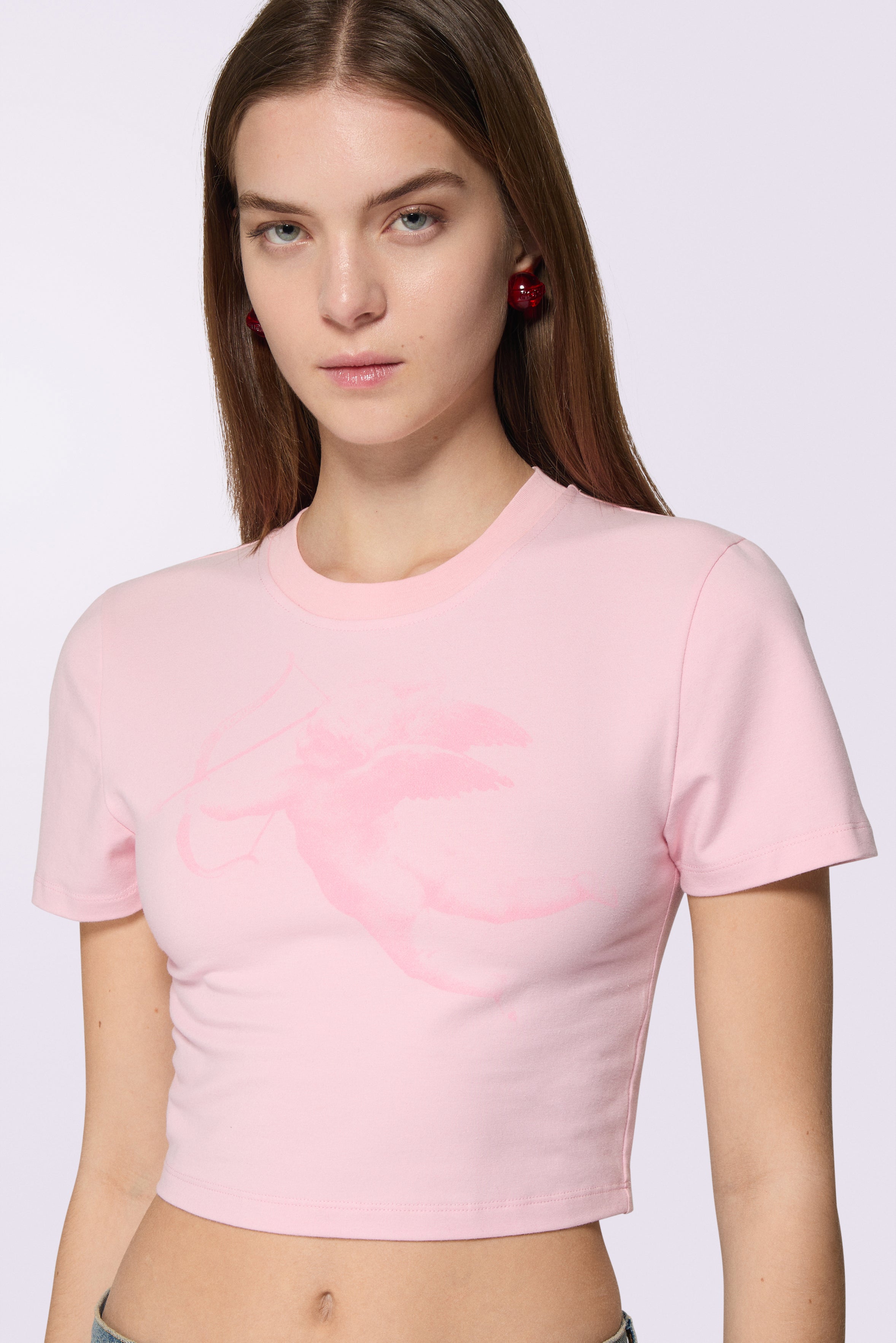 Cupid Graphic Crop T-Shirt Pink