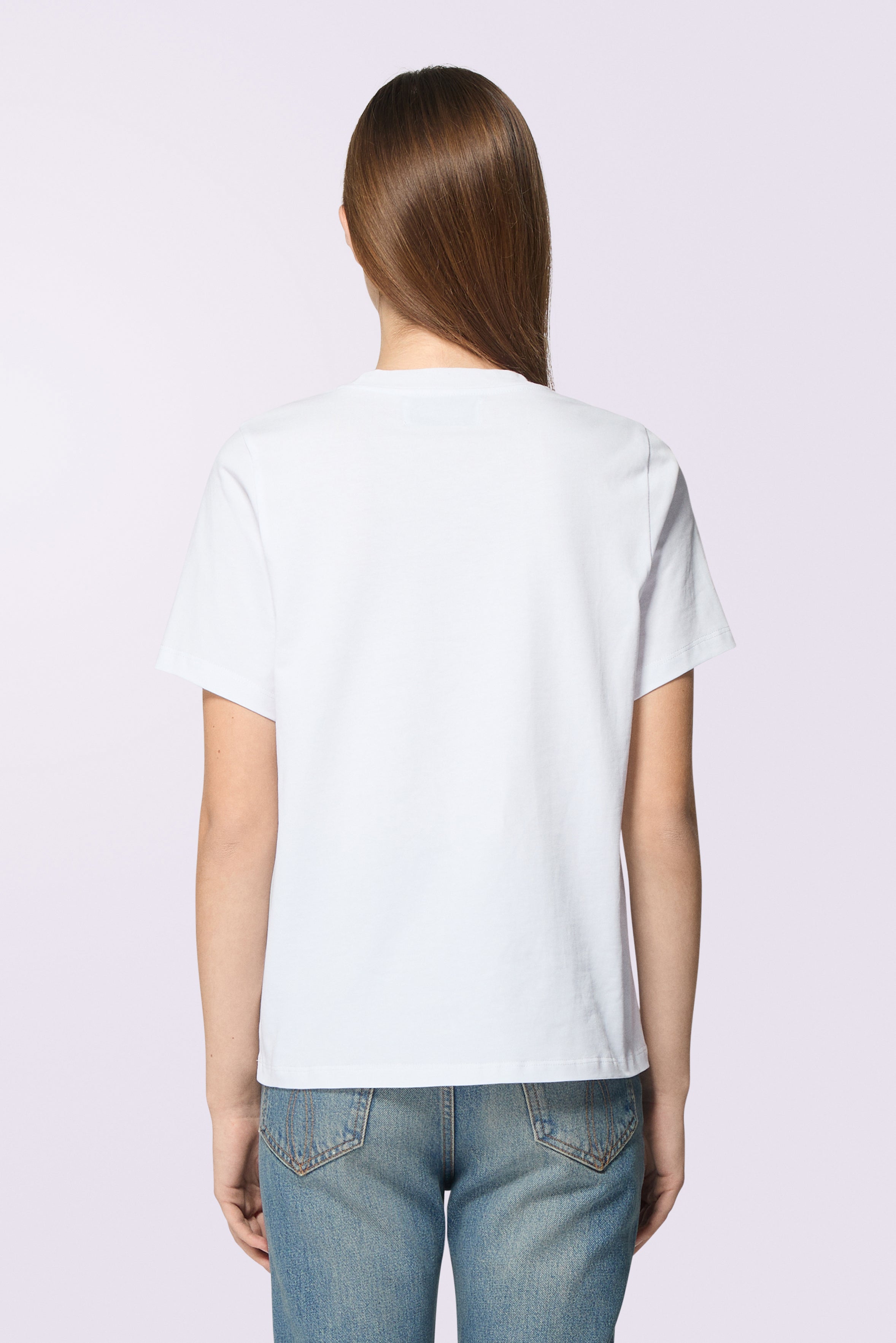 T-shirt con Logo Corsivo Bianca