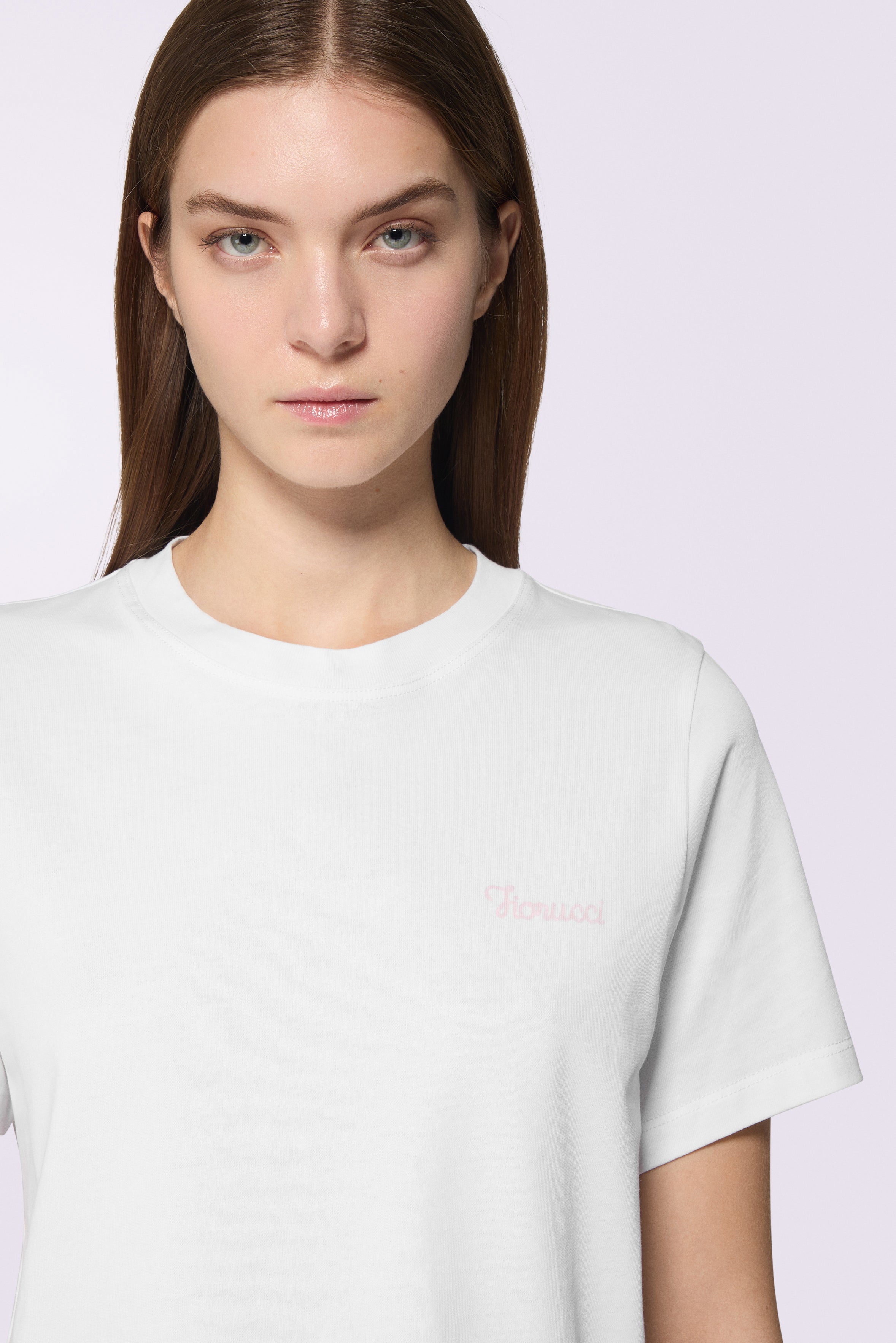 T-shirt con Logo Corsivo Bianca