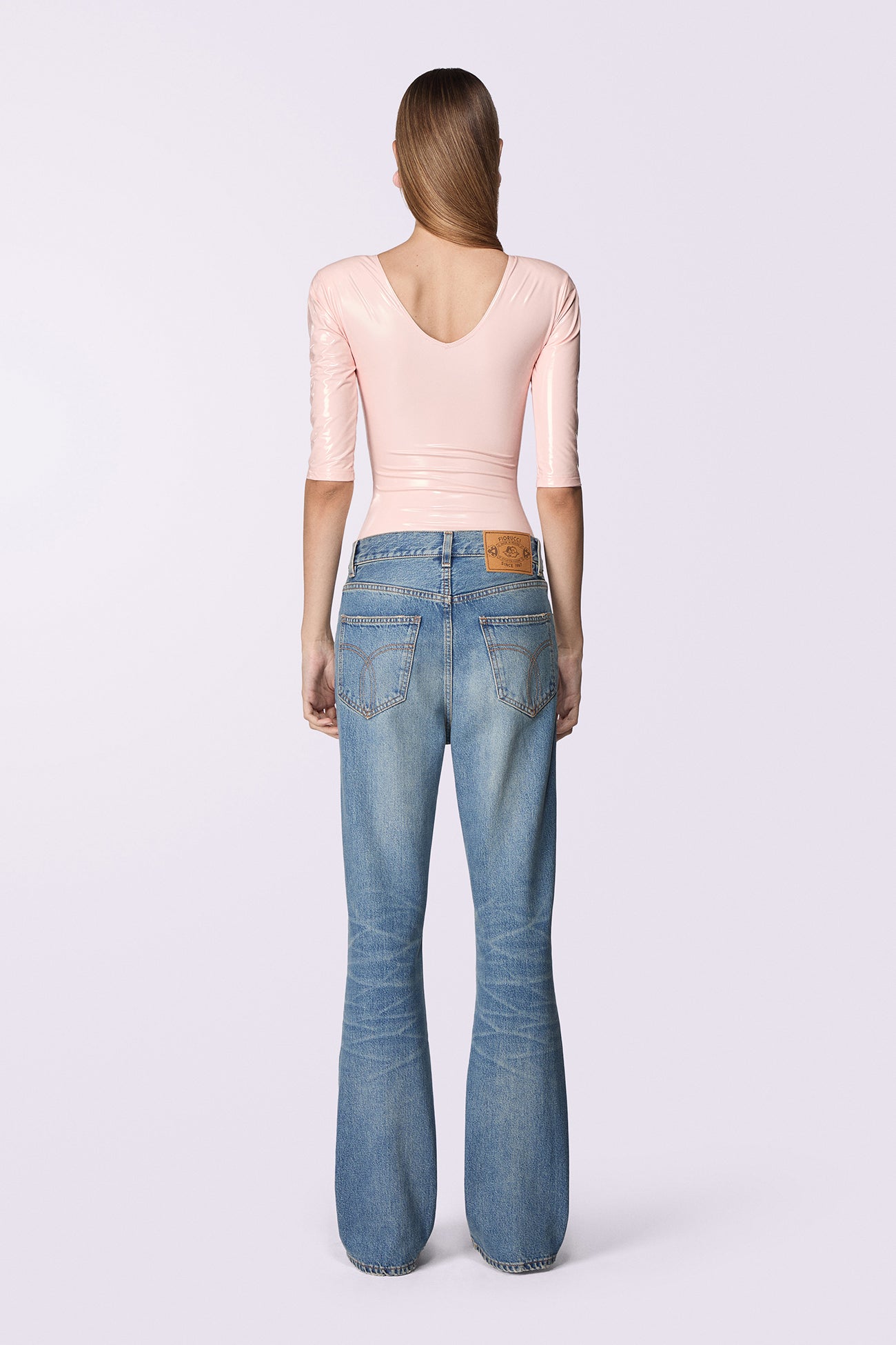 Low Rise Flare Jeans Mid Blue
