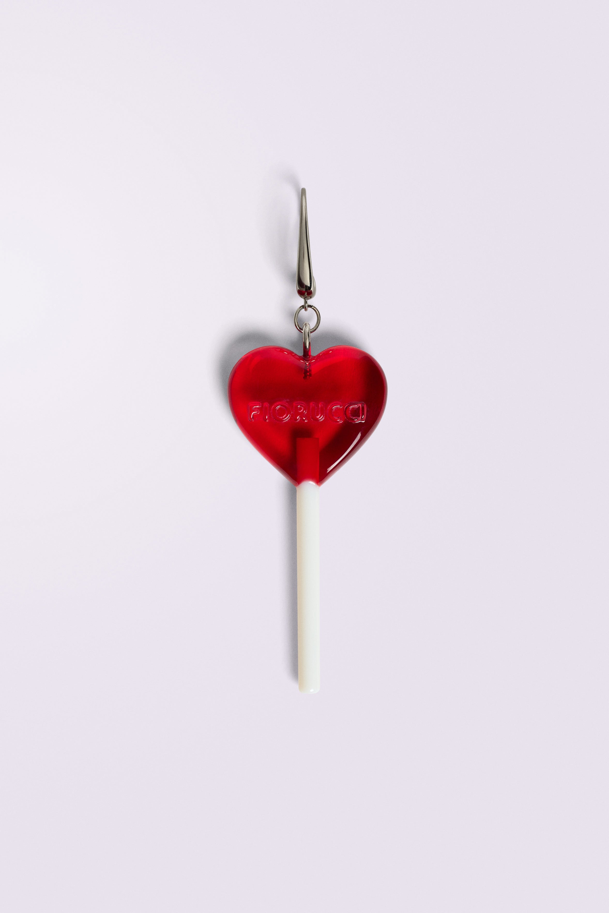 Lollipop Heart Logo Earring Red