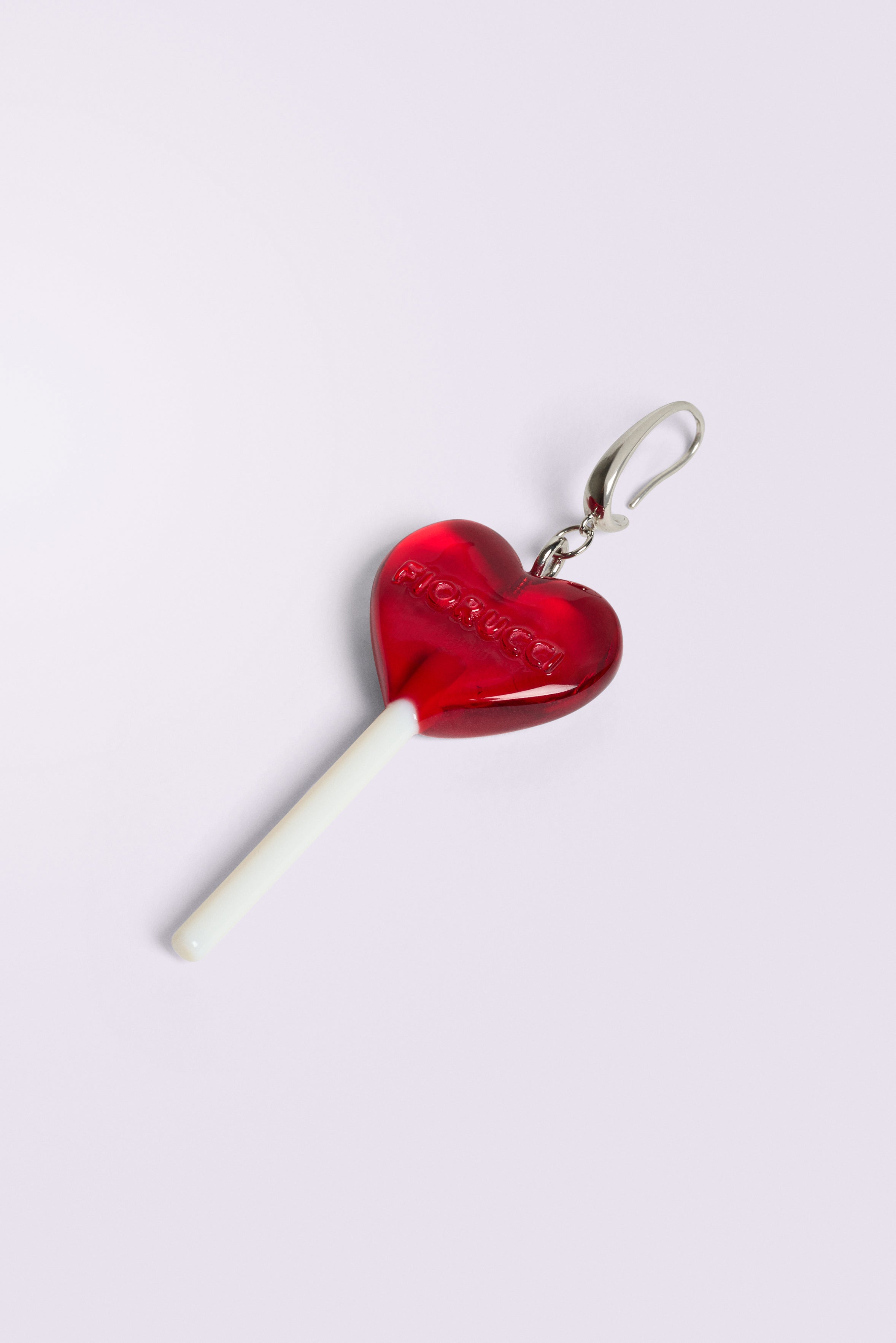 Lollipop Heart Logo Earring Red