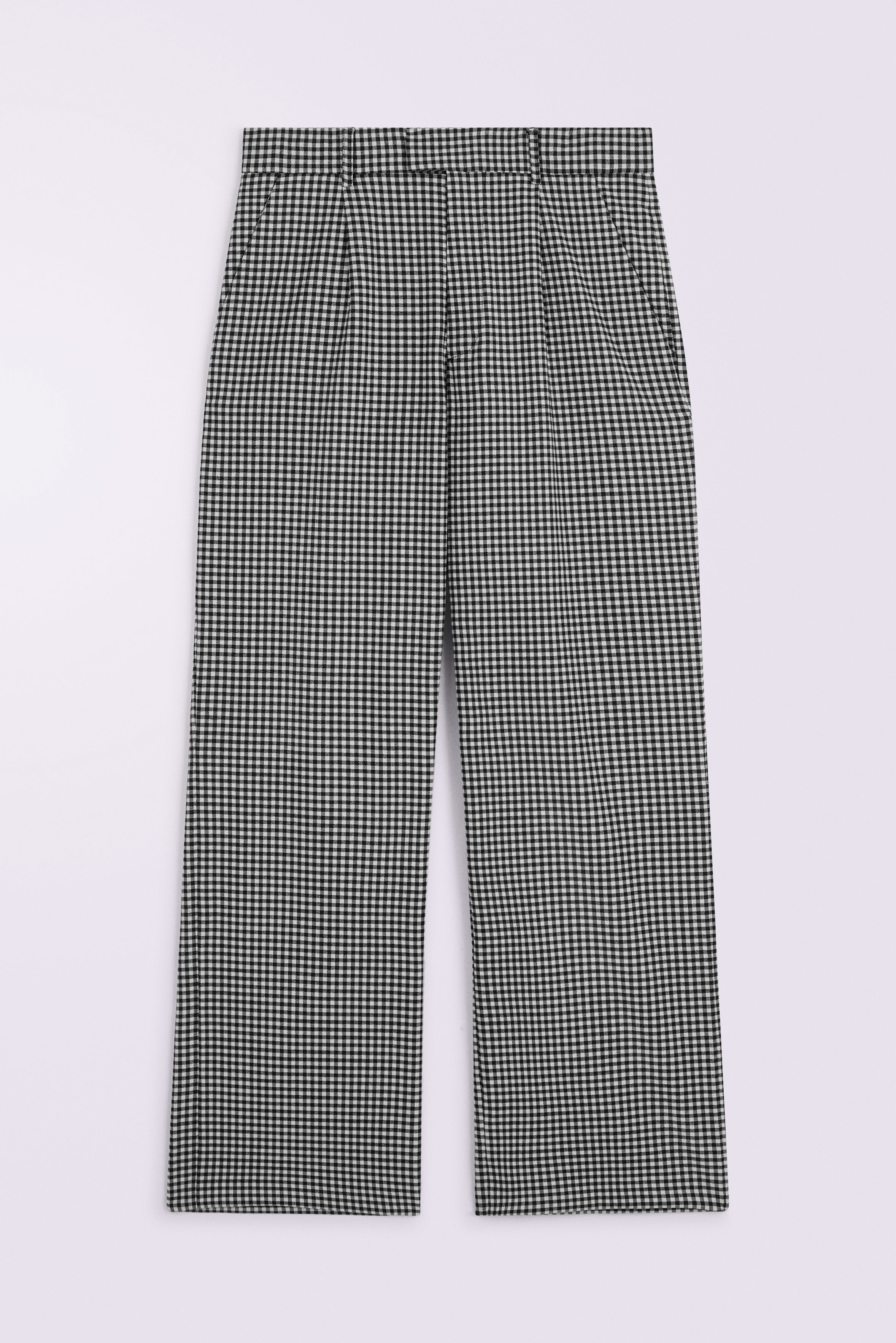 Gingham Trousers Black