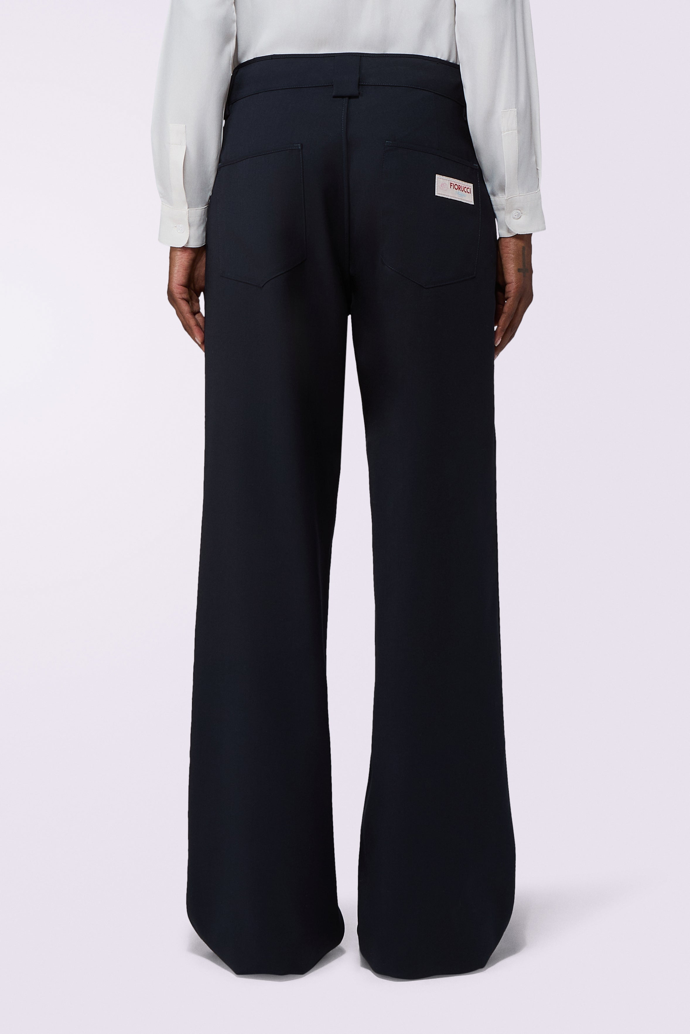 Light Wool Trousers Navy