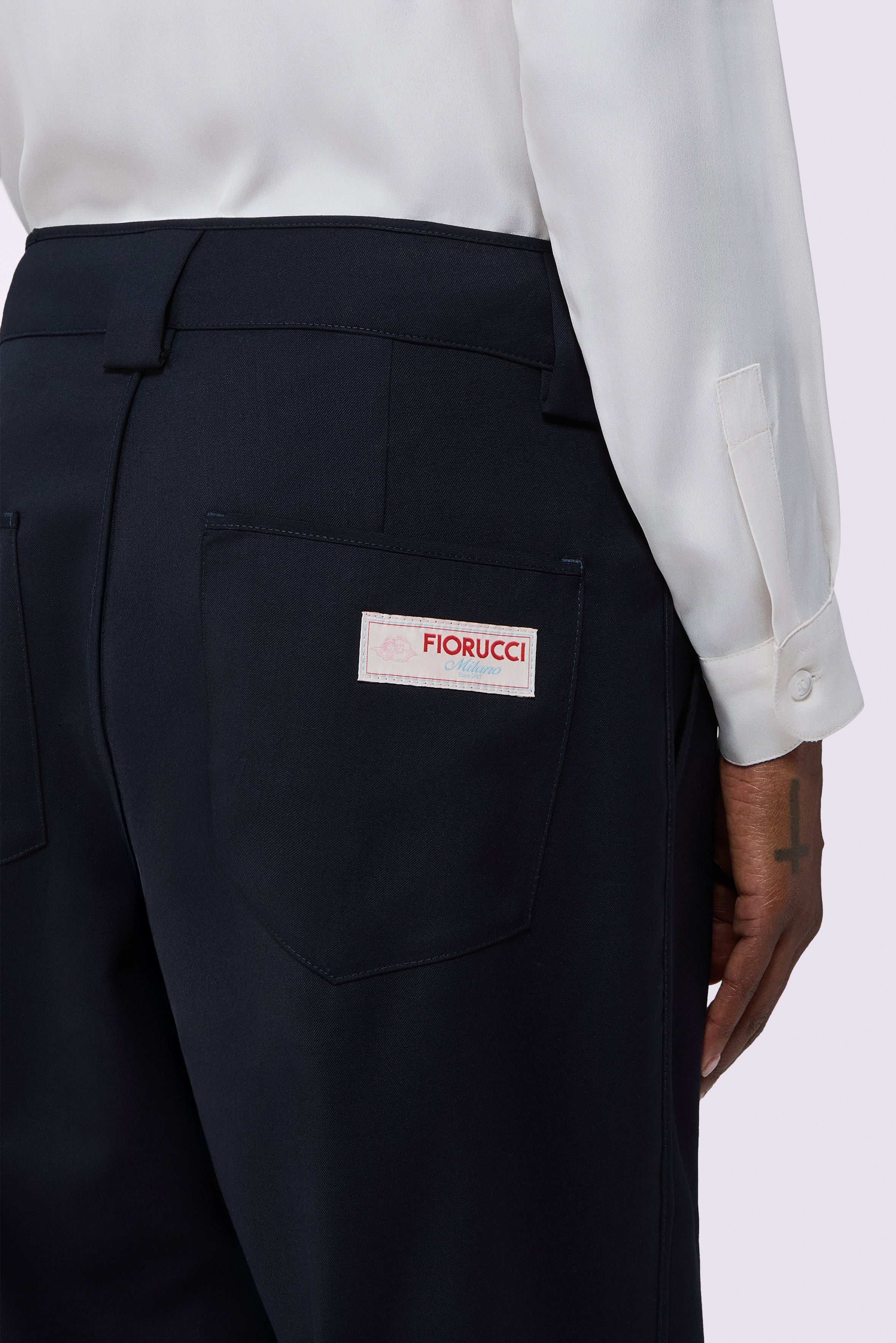 Light Wool Trousers Navy