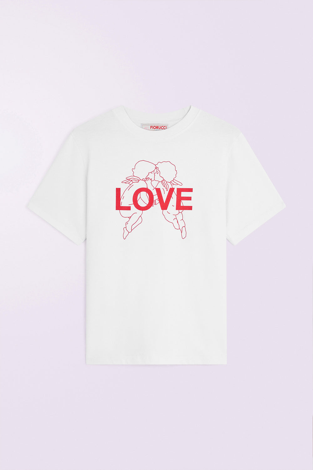 Kissing Angels Love Print Regular T-Shirt White