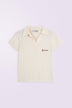 Embroidered Knit Polo Shirt Cream