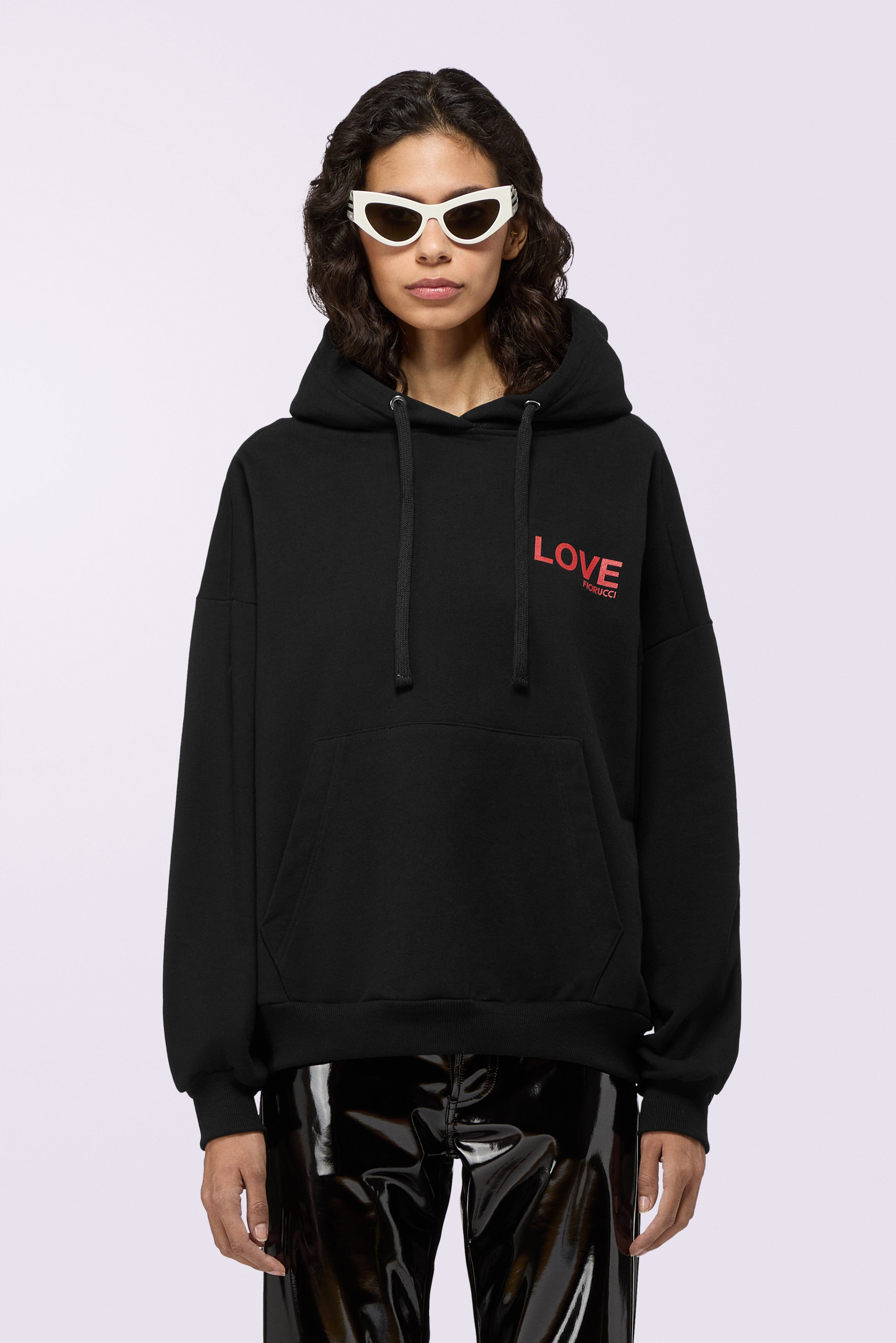 Kissing Angels Love Relaxed Hoodie Black