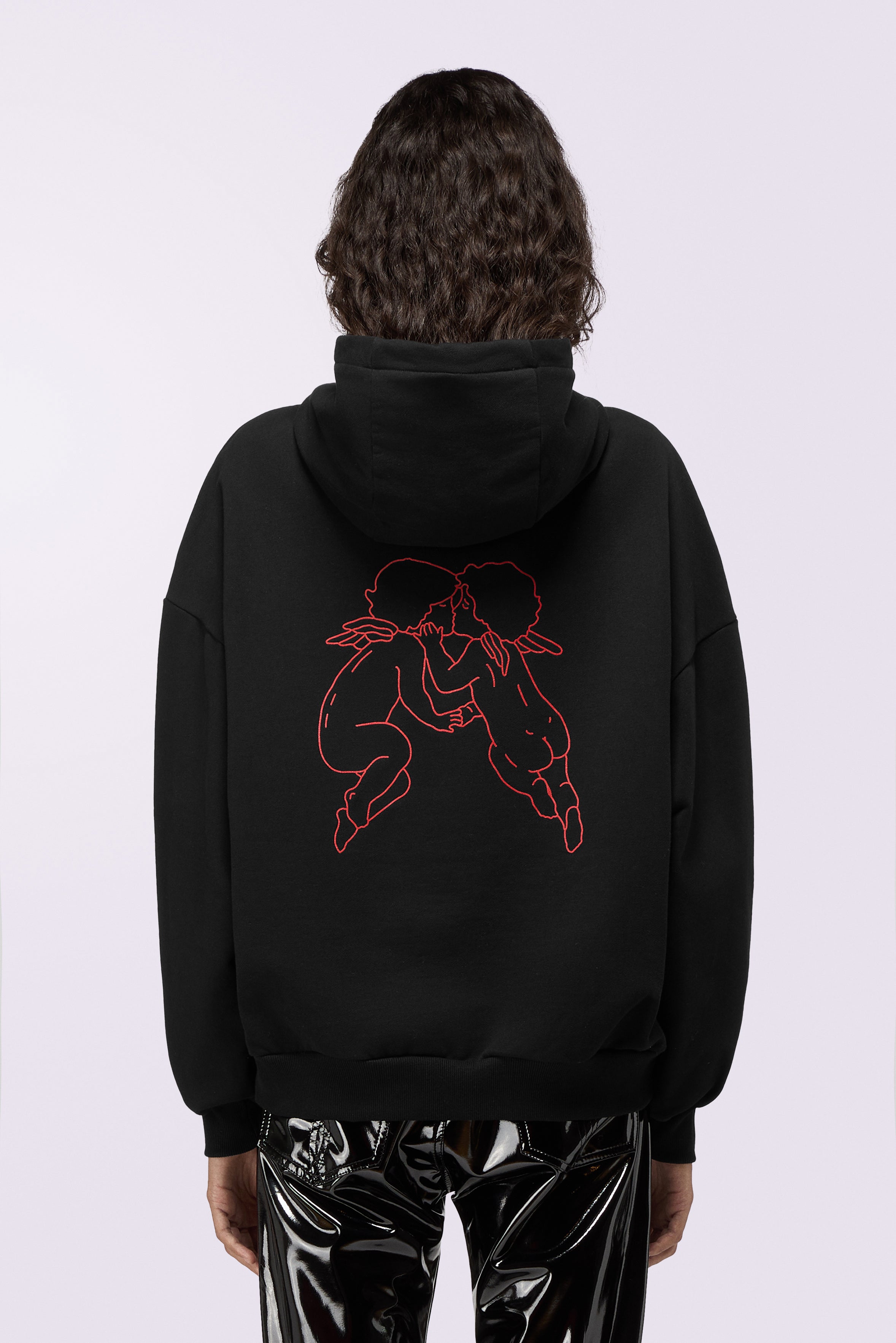 Kissing Angels Love Relaxed Hoodie Black