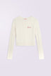 Cableknit Logo Crop Jumper Cream