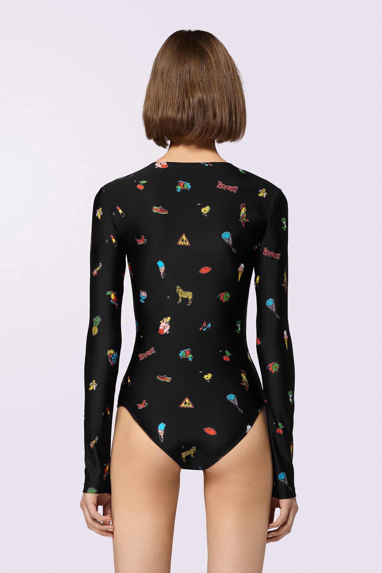 Toys Print Bodysuit Black