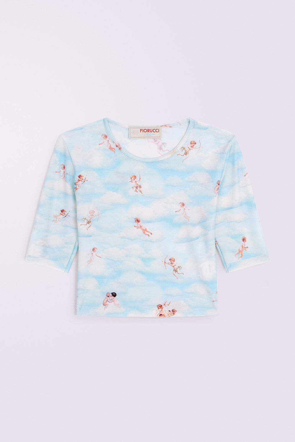 Beatitudo Print Crop Top Blue