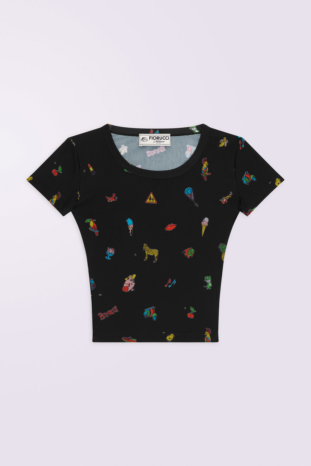 Toys Print Crop Top Black