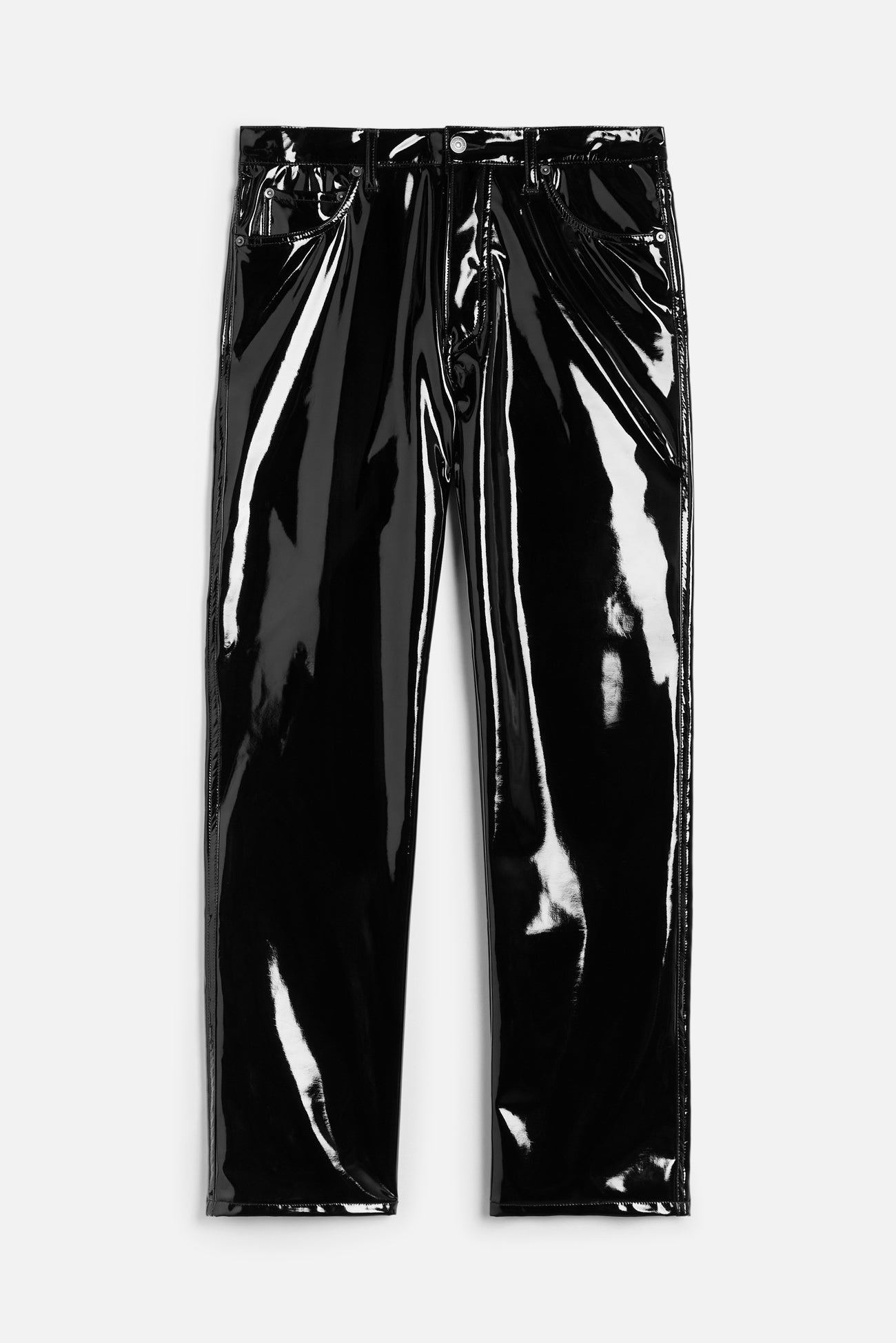 Straight Fit Vinyl Trousers
