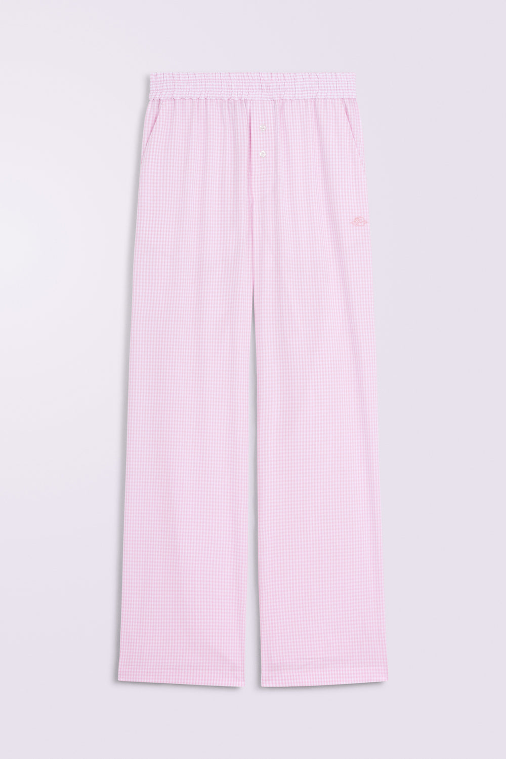 Gingham Logo Trousers Pink