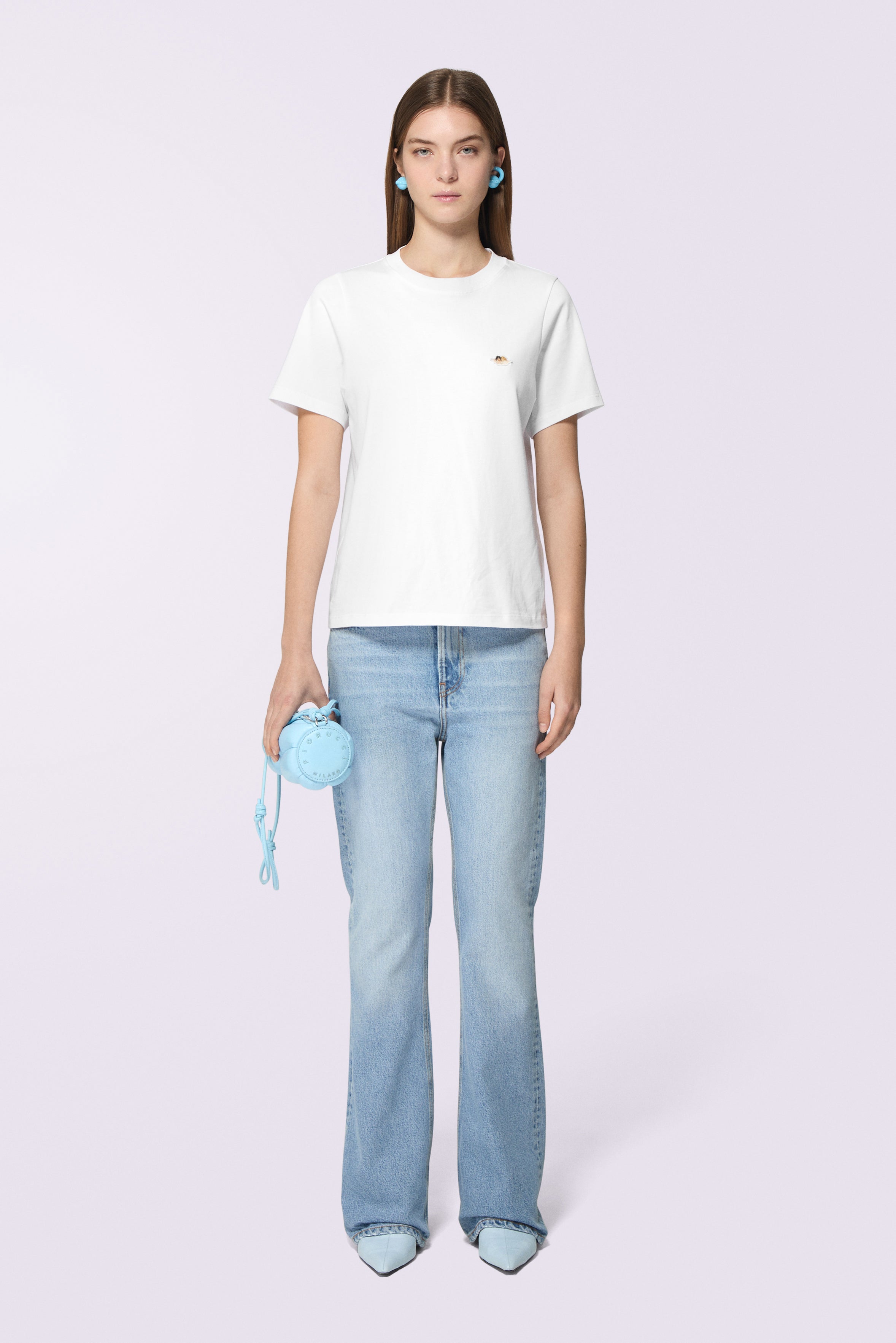 Heart Flare Jeans Light Blue