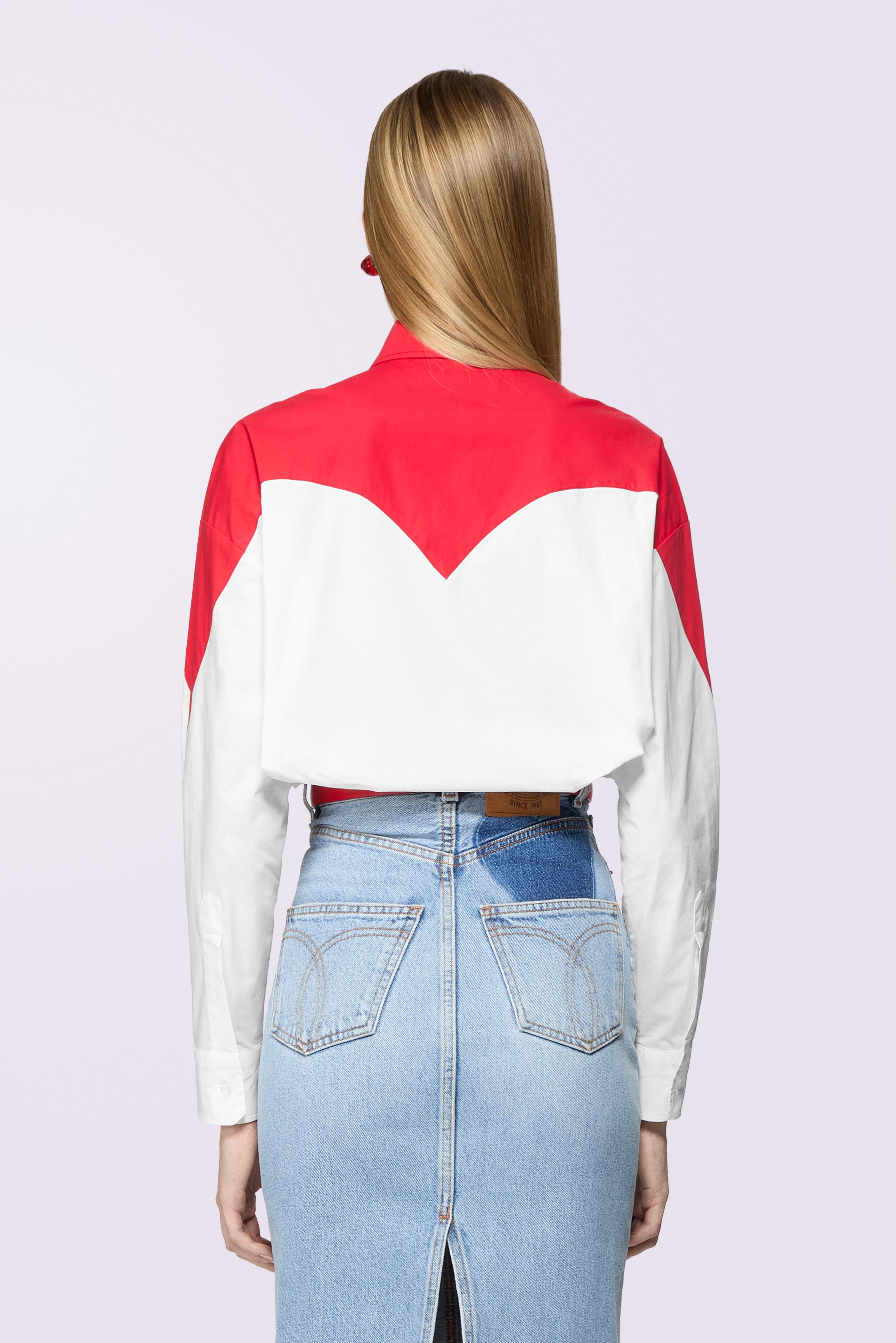 Embroidered Heart Shirt Red