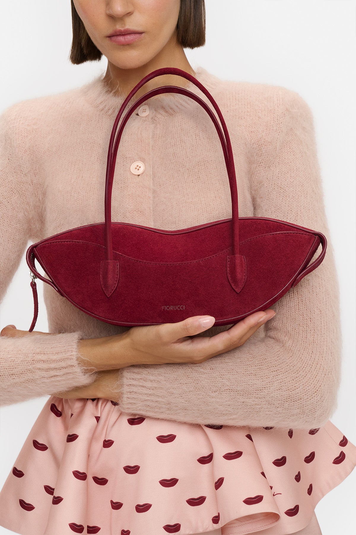 Suede Lips Bag