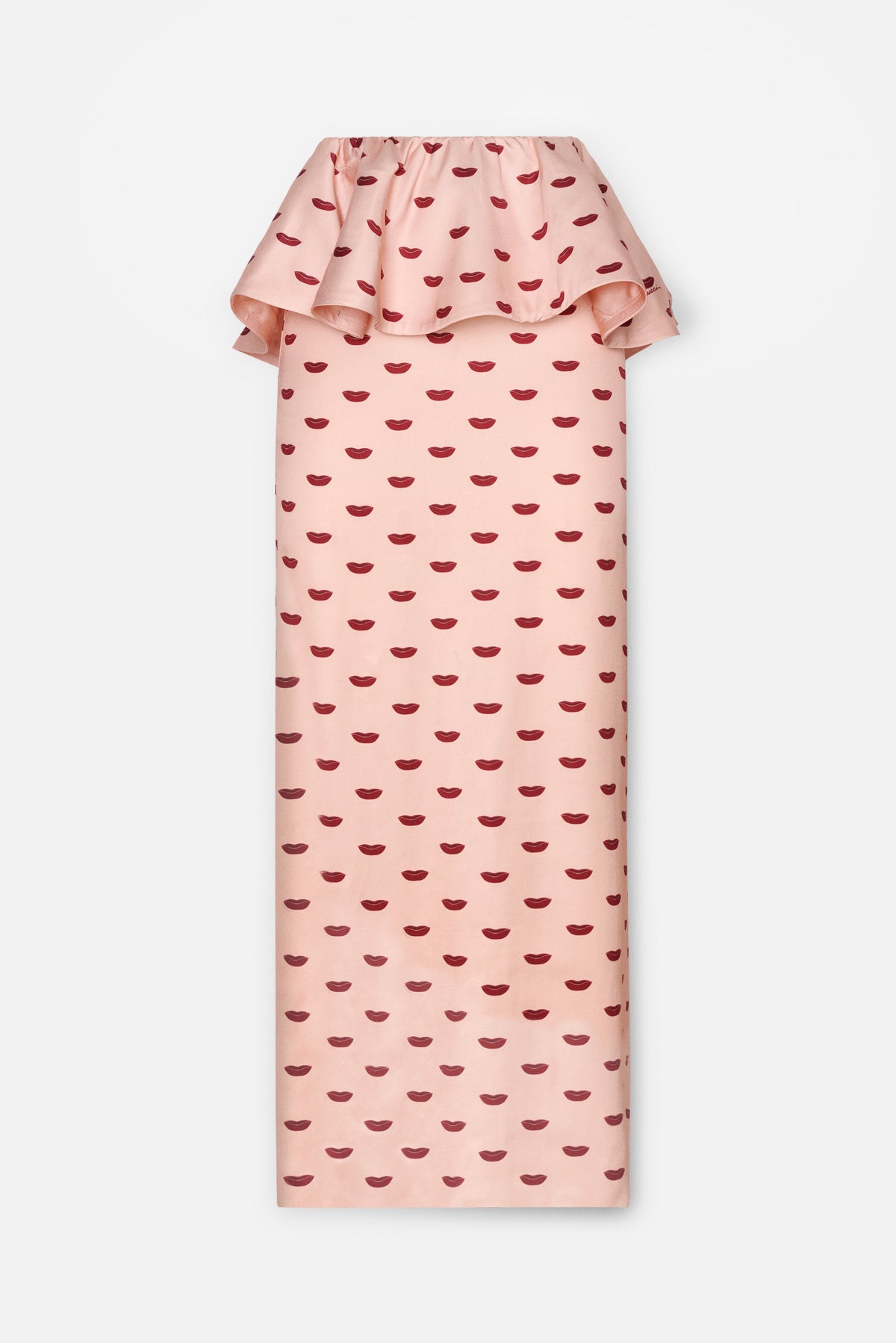 Lips Peplum Midi Skirt