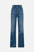 Cupid Embroidered Wide Leg Jeans