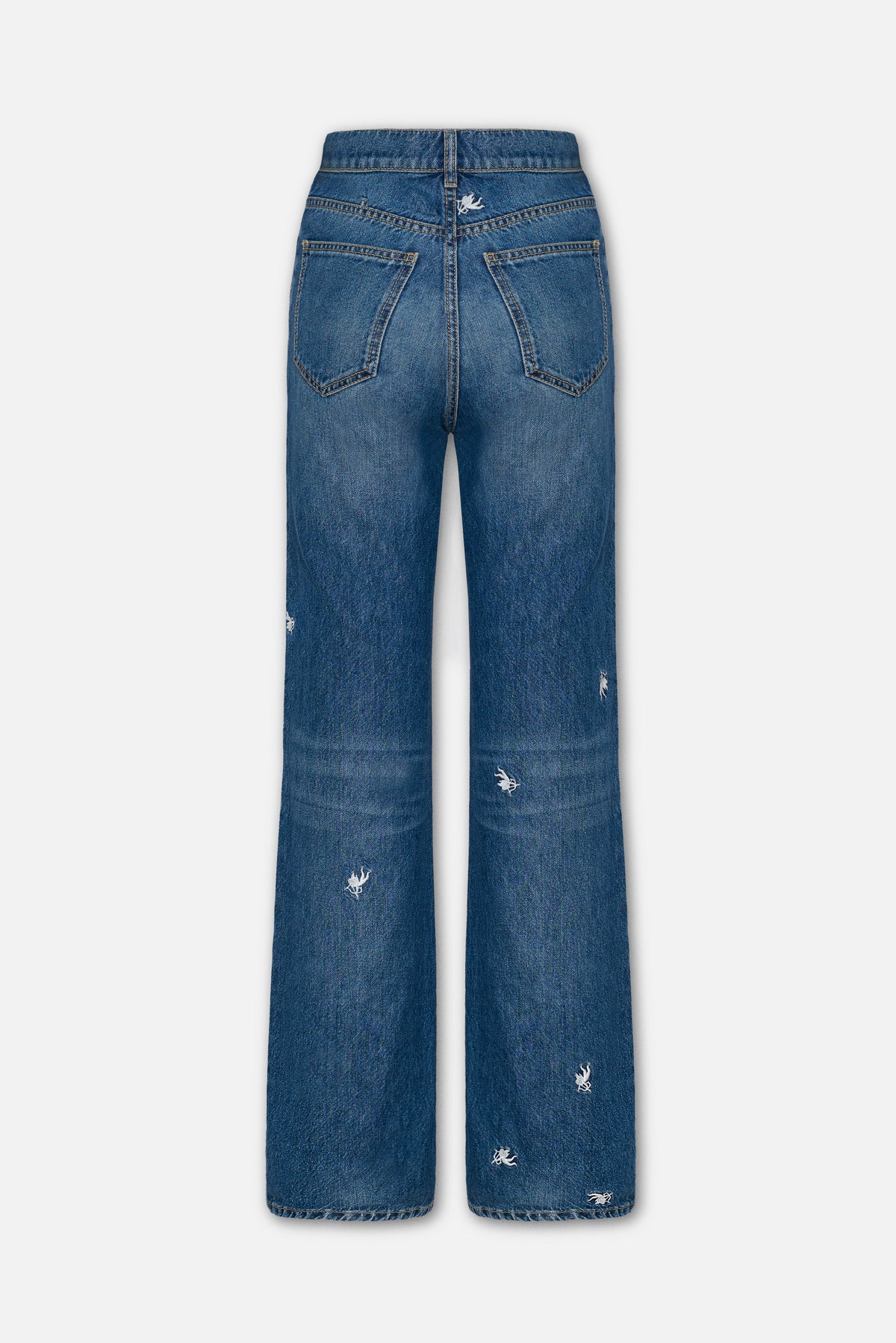 Cupid Embroidered Wide Leg Jeans