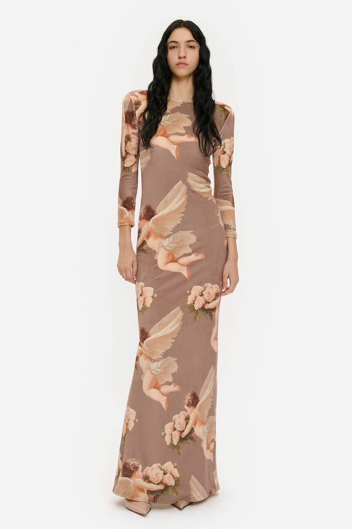 Bouquet Angels Velour Maxi Dress