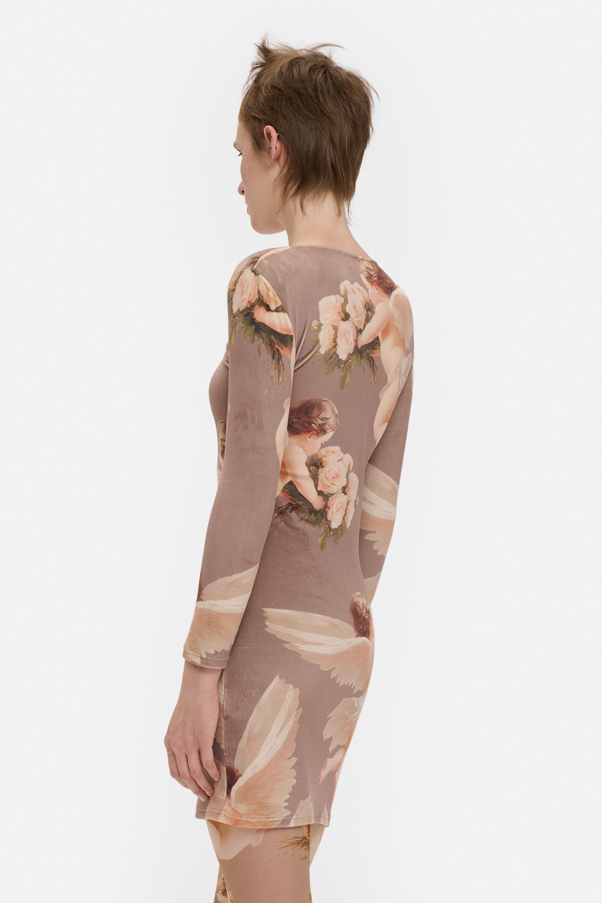 Bouquet Angels Velour Mini Dress