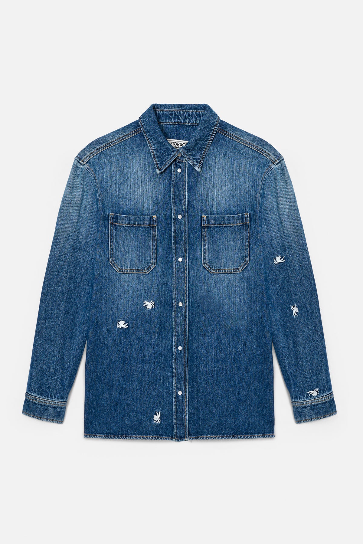 Cupid Embroidered Denim Shirt