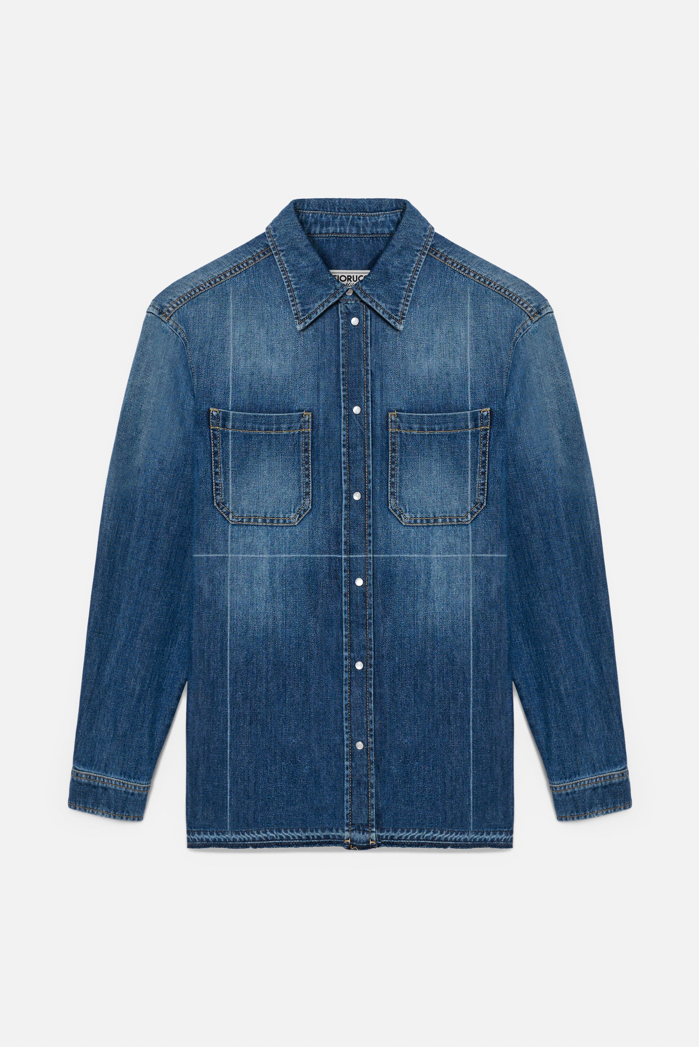 Camicia Denim Piega Laser