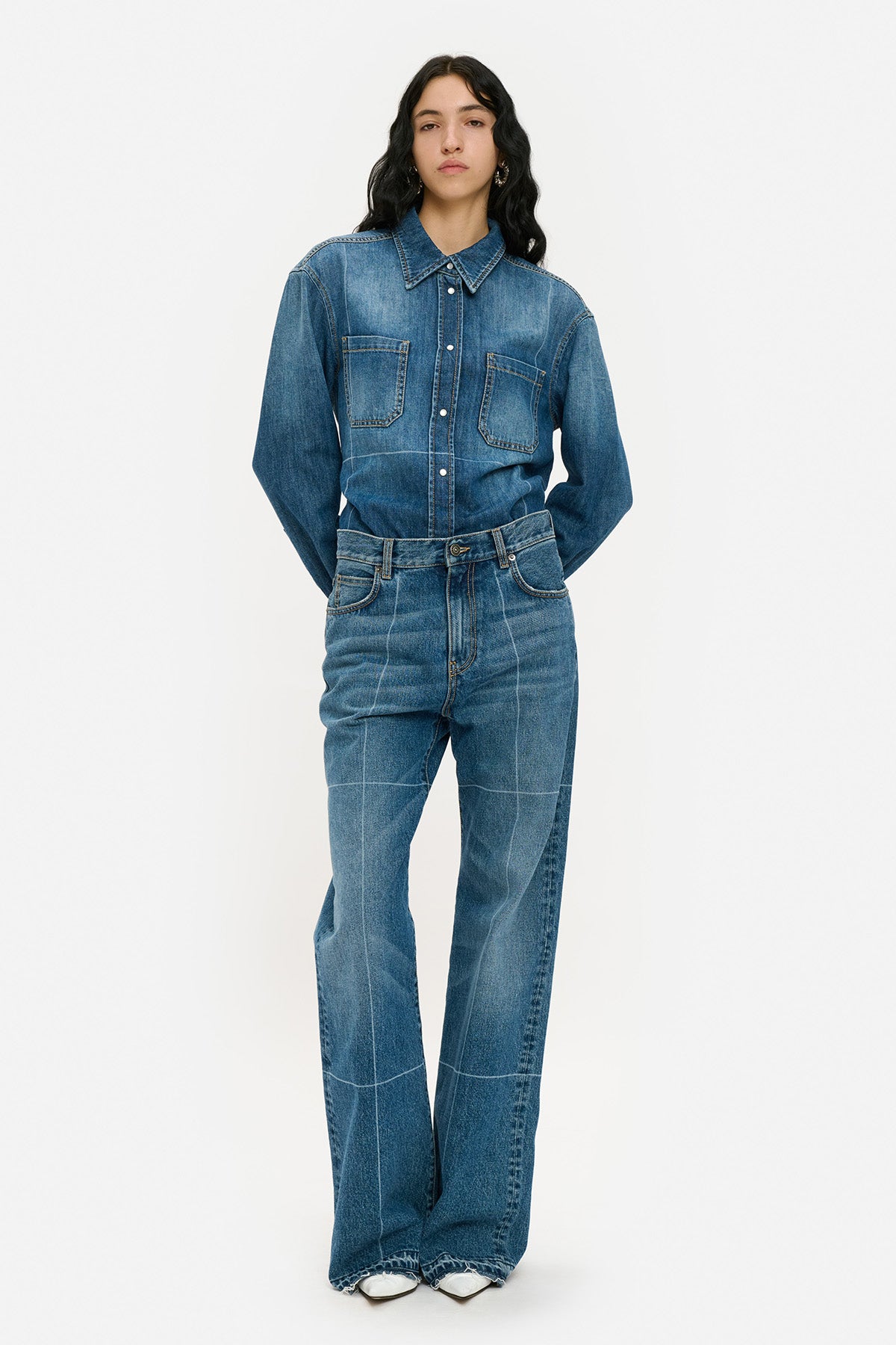 Camicia Denim Piega Laser