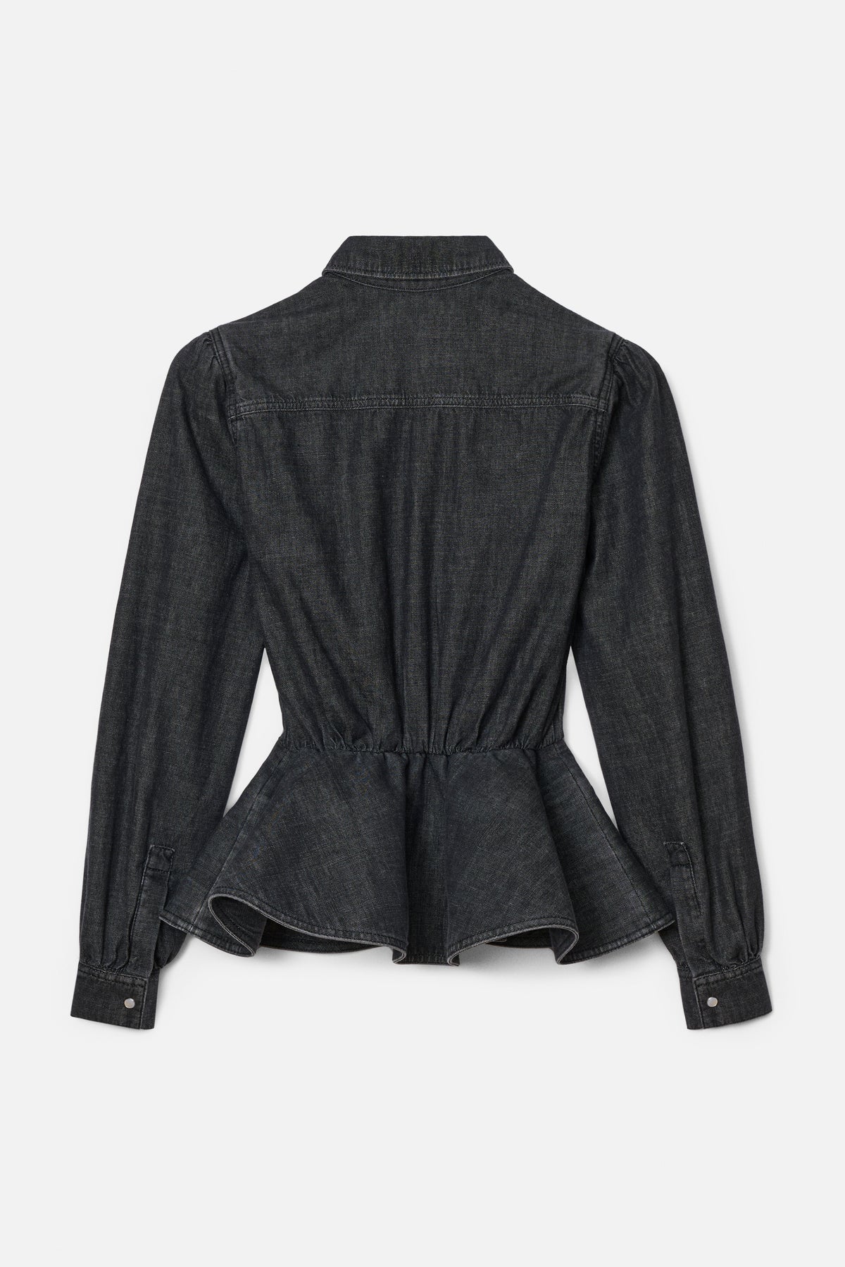 Salt and Pepper Peplum Denim Shirt