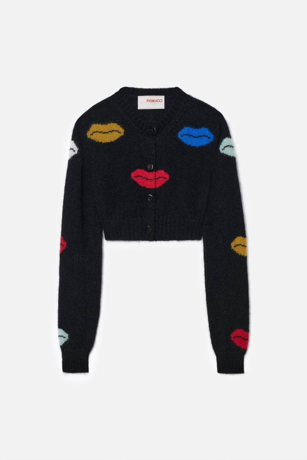 Lips Mohair Cropped Cardigan