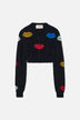Lips Mohair Cropped Cardigan
