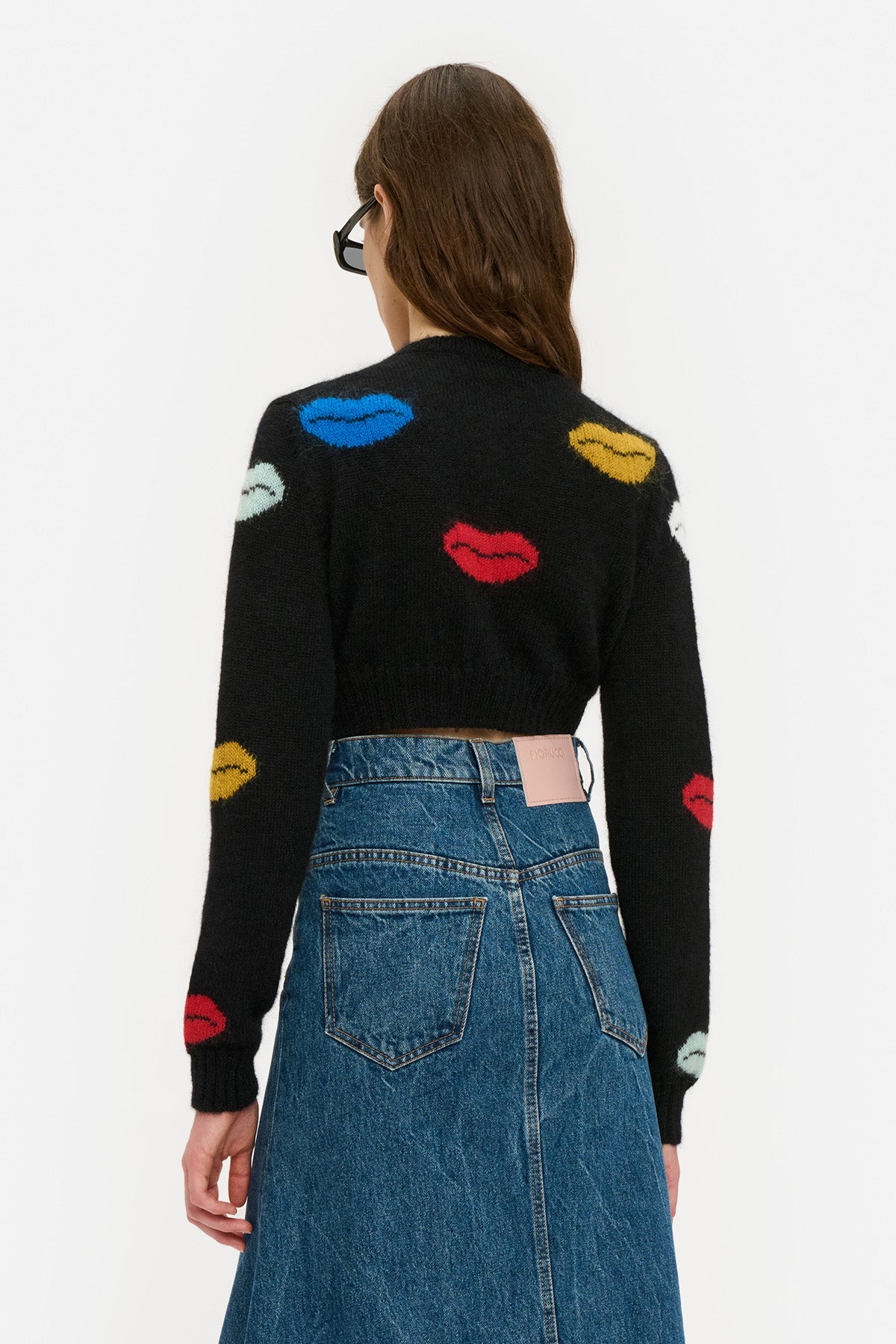Lips Mohair Cropped Cardigan