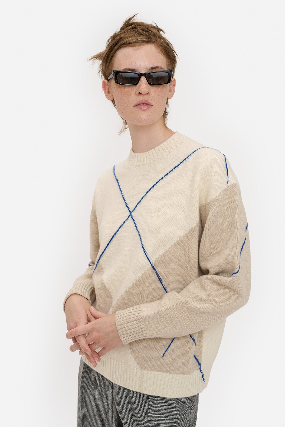 Argyle Distressed Sweater