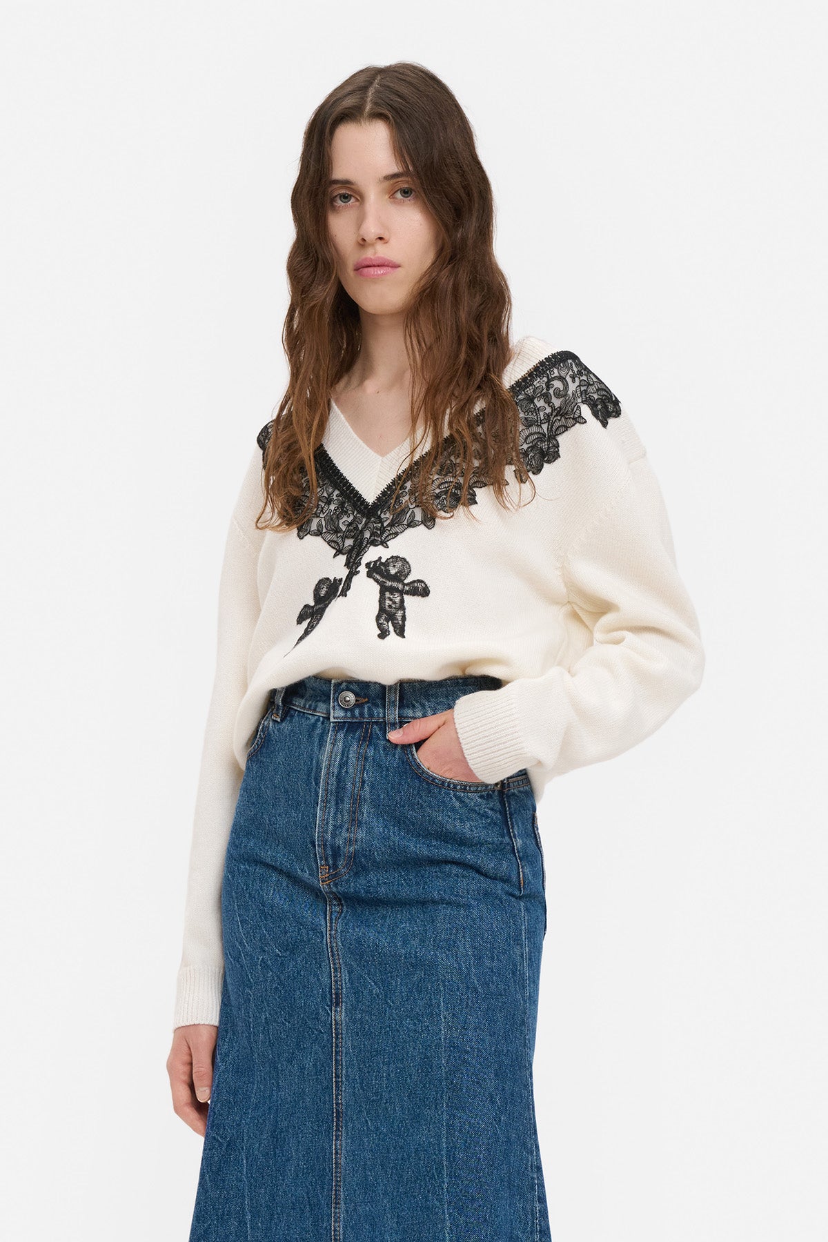 Lace Double Cupid Sweater