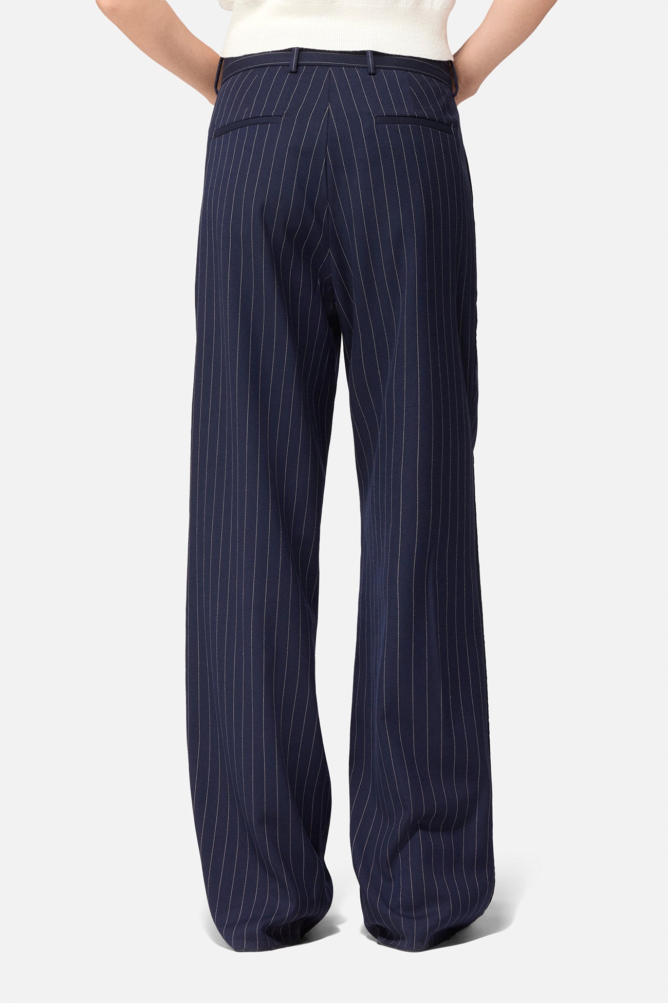 Pinstripe High Waist Trousers