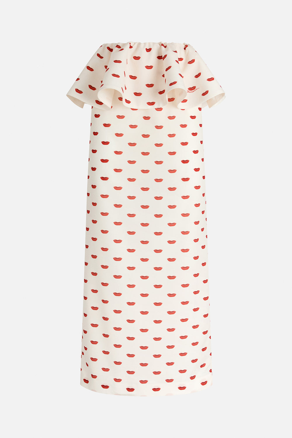 Lips Peplum Midi Skirt